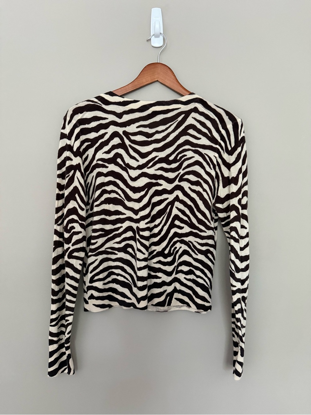 J Crew Classic Zebra Cardigan - Picture 2 of 3